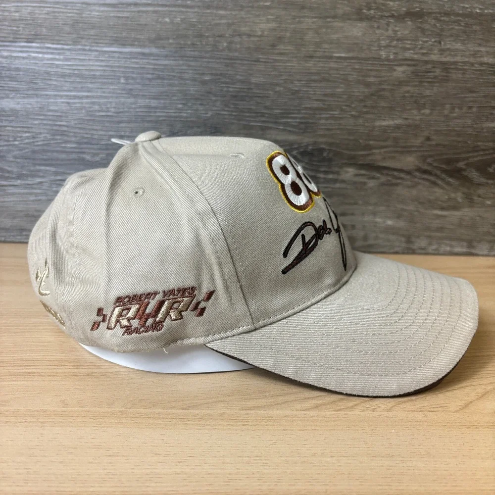 Vintage Nascar Hat Cap Strap Back Brown Dale Jarrett Racing Adjustable UPS